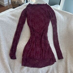 Motel Rocks Burgundy Lace Dress